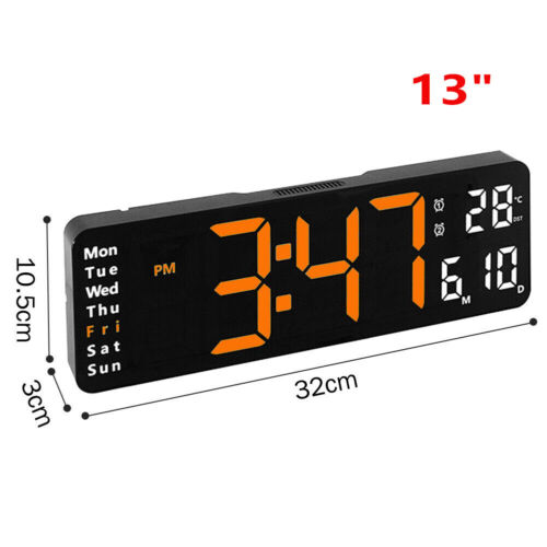 Large Digital Big Jumbo LED Wall Desk Clock Display With Calendar Temperature AU