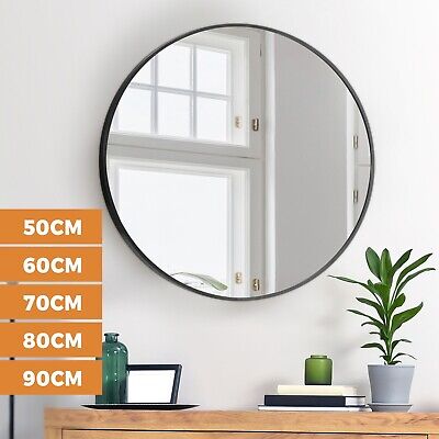 Oikiture Wall Mirrors Round Makeup Mirror Home Decor 50/60/70/80/90cm