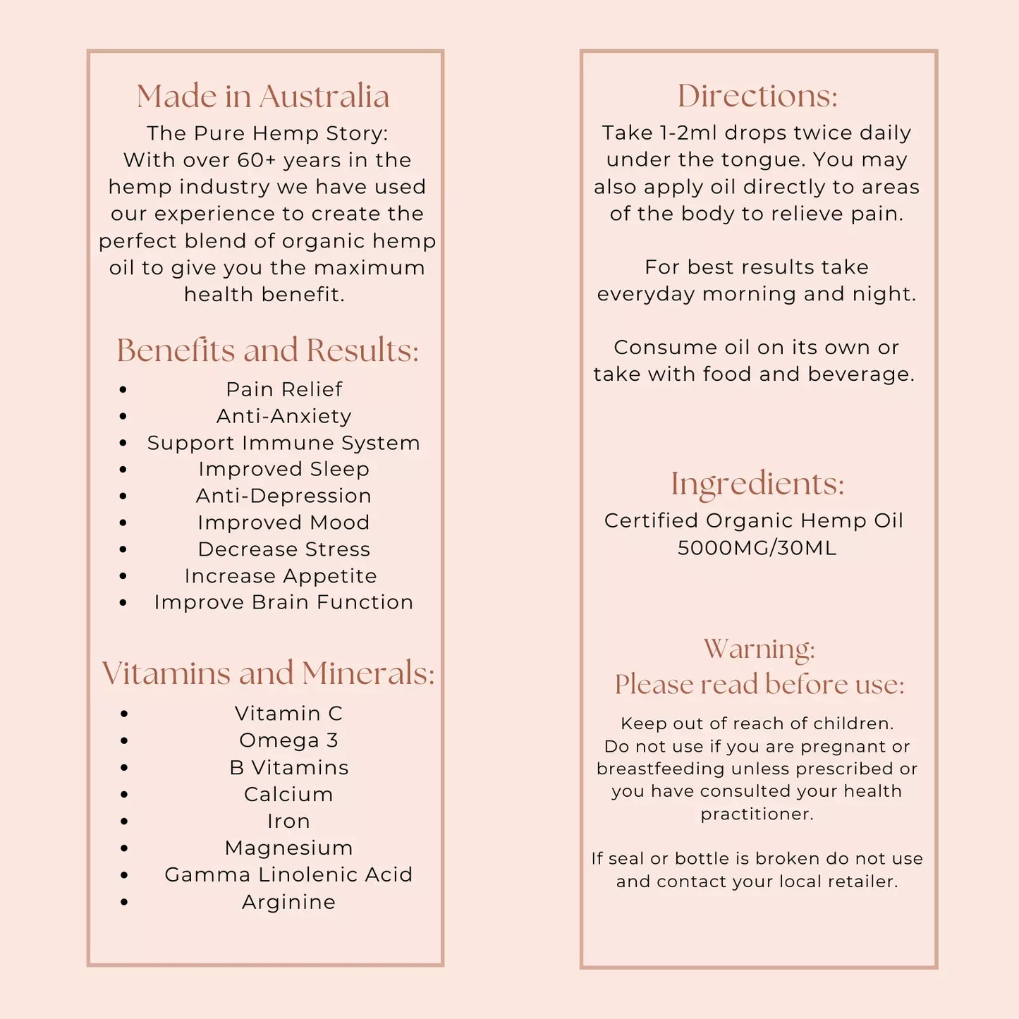 100% Pure Hemp Seed Oil โ 5000MG / 30ml Dropper Bottle