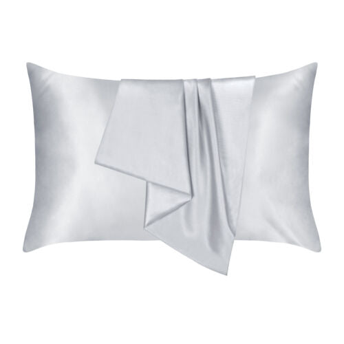 2PCS Luxury Satin Silk Pillow Cases Cushion Cover Pillowcase Home Decor Slip