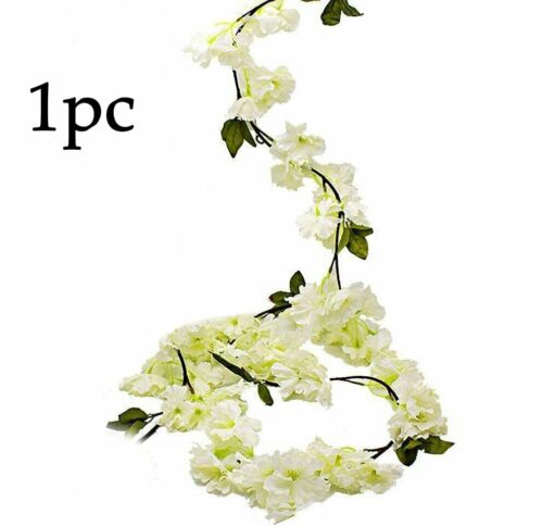 2.1M Artificial Silk Sakura Flowers Fake Vine Ivy Hanging Garland Floral Wedding