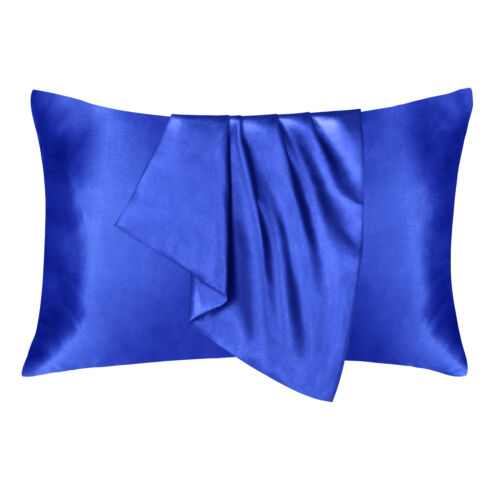 2PCS Luxury Satin Silk Pillow Cases Cushion Cover Pillowcase Home Decor Slip