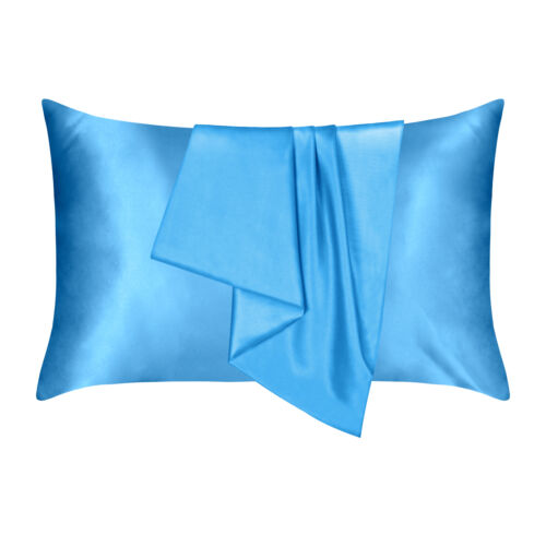 2PCS Luxury Satin Silk Pillow Cases Cushion Cover Pillowcase Home Decor Slip