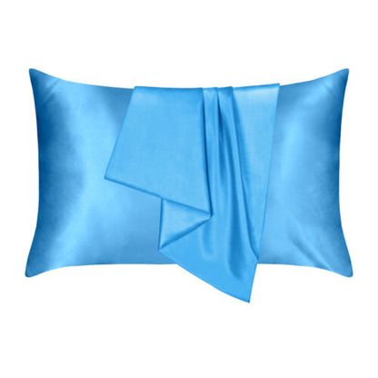 2PCS Luxury Satin Silk Pillow Cases Cushion Cover Pillowcase Home Decor Slip