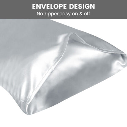 2PCS Luxury Satin Silk Pillow Cases Cushion Cover Pillowcase Home Decor Slip