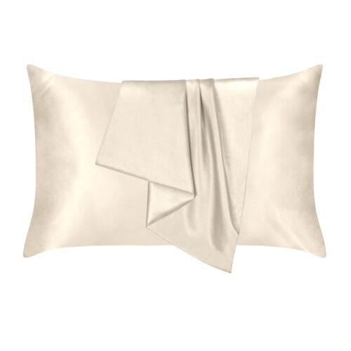 2PCS Luxury Satin Silk Pillow Cases Cushion Cover Pillowcase Home Decor Slip