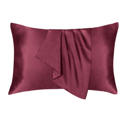 2PCS Luxury Satin Silk Pillow Cases Cushion Cover Pillowcase Home Decor Slip