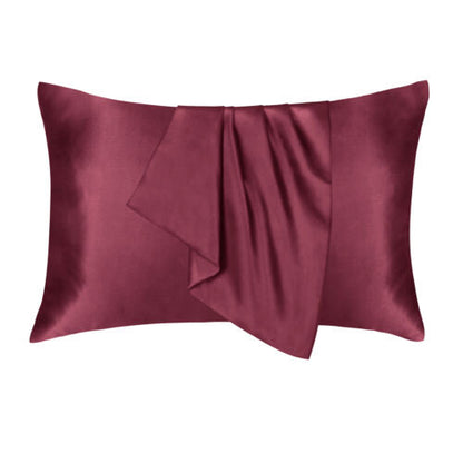 2PCS Luxury Satin Silk Pillow Cases Cushion Cover Pillowcase Home Decor Slip