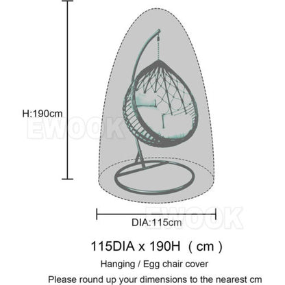 Hanging Swing Egg Chair Cover Furniture Garden Rattan Outdoor Rain Waterproof