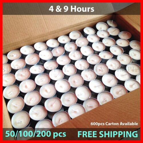 Tea Light Candles Bulk 4 & 9 Hour Tea Lights Tealight Tealights Unscented Candle