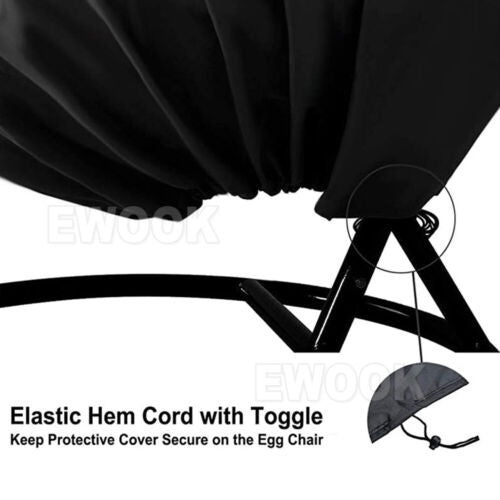 Hanging Swing Egg Chair Cover Furniture Garden Rattan Outdoor Rain Waterproof