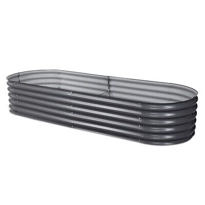 Green Fingers Garden Bed 240X80X42cm Oval Planter Box Raised Container Galvanise