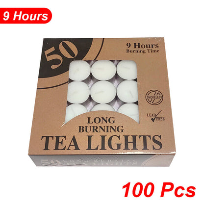 9 Hours Tealight Candle Tea Light Candles Tealights Home Decor Party Unscented