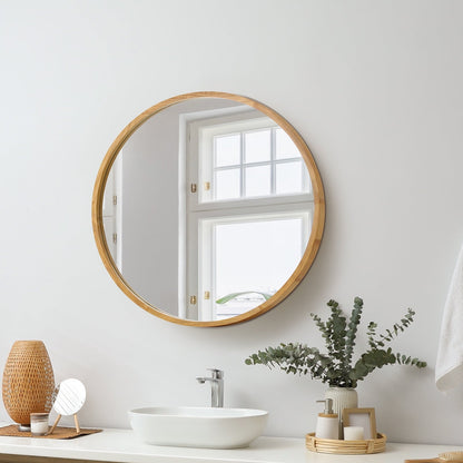 Oikiture Wall Mirrors Round Makeup Mirror Home Decor 50/60/70/80/90cm
