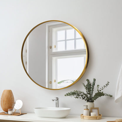 Oikiture Wall Mirrors Round Makeup Mirror Home Decor 50/60/70/80/90cm