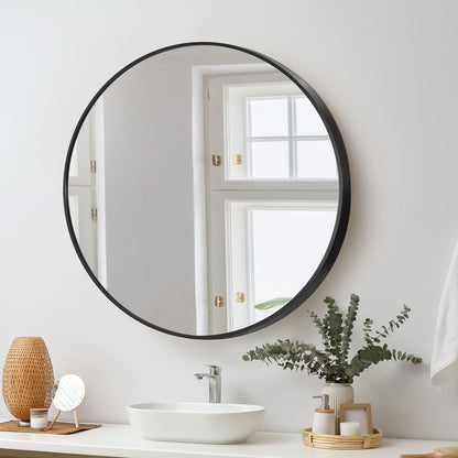 Oikiture Wall Mirrors Round Makeup Mirror Home Decor 50/60/70/80/90cm