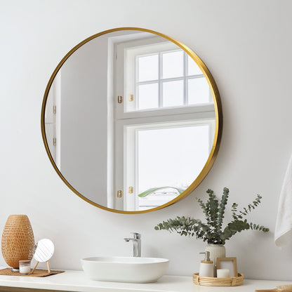 Oikiture Wall Mirrors Round Makeup Mirror Home Decor 50/60/70/80/90cm