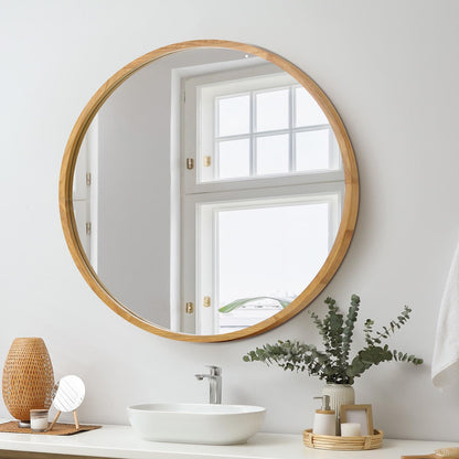 Oikiture Wall Mirrors Round Makeup Mirror Home Decor 50/60/70/80/90cm