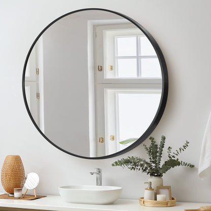 Oikiture Wall Mirrors Round Makeup Mirror Home Decor 50/60/70/80/90cm