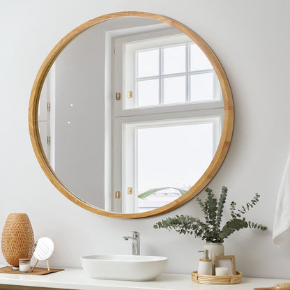 Oikiture Wall Mirrors Round Makeup Mirror Home Decor 50/60/70/80/90cm