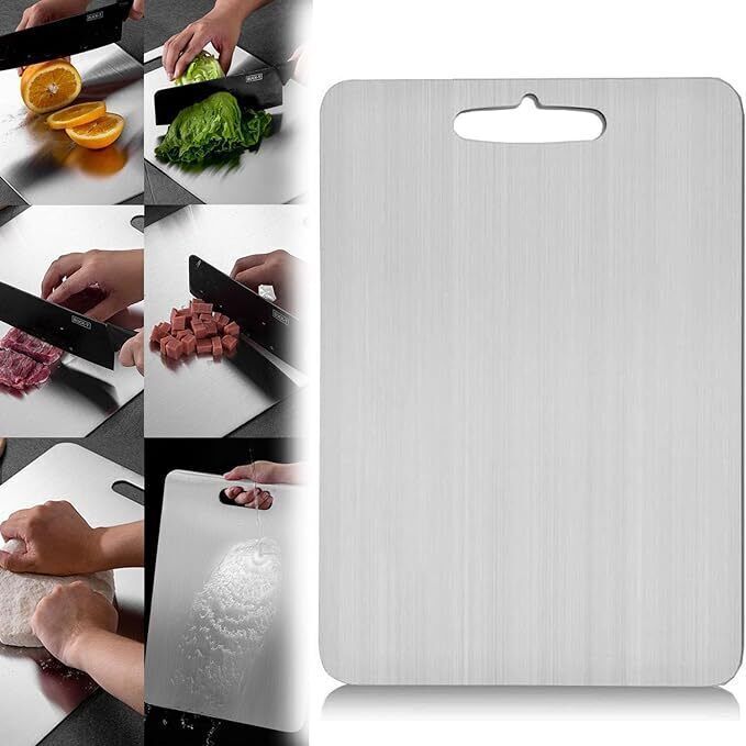 Titanium Cutting Board Double-Sided Titanium Chopping Boards for Kitchen Camping