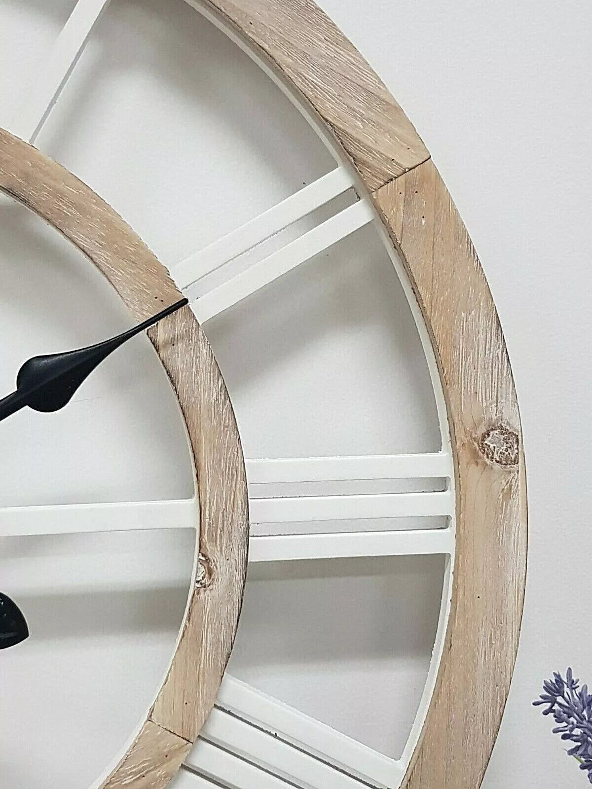 Coastal Large Floating Wooden Wall Clock 60cm French Country